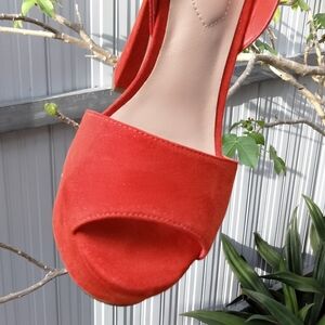 ALDO Red Suede Open-Toe Heels